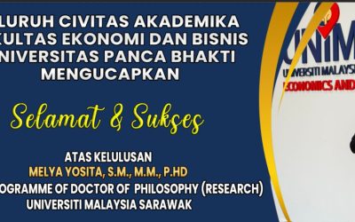 Melya Yosita Raih Gelar Doktor dari UNIMAS, Civitas Akademika FEB UPB Pontianak Ucapkan Selamat